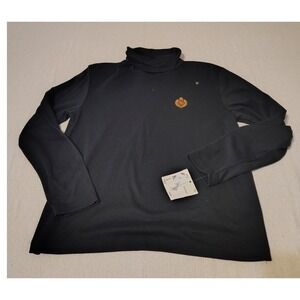 Liz Claiborne 90s Liz Sport Black Long Sleeve Turtleneck Shirt L Crest Logo 4